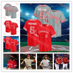 Maillot de baseball WBC Canada 2023 Kellin Deglan Bo Naylor Freddie Freeman Abraham Toro Edouard Julien Damiano Palmegiani Otto Lopez Maillots Cousus sur mesure pour hommes