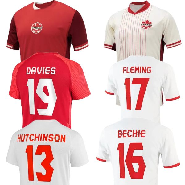 Maillots de football Canada Davies 19 Larin 17 Qualité thaïlandais personnalisé 2024 Hoilett 10 Cavallini 11 David 20 Kaye 14 Laryea 22 Millar 23 Chemises de maman de football personnalisé