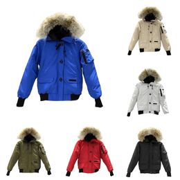 Chaqueta de plumón de Canadá Chaqueta de diseñador Parka de lona con capucha cálida y gruesa Parche con letras Chaqueta con bolsillo con cremallera Chaqueta de diseñador Tallas grandes