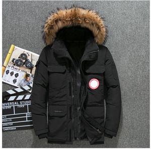 Canada mode grande veste en duvet d'oie col de fourrure de loup canadien Parker manteau Style vestes hommes femmes hiver à capuche chaud Coatyhs