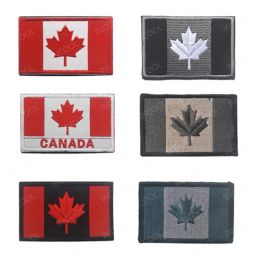 Patches bordados de bandera de Canadá Maple Leaf Flaros canadiense Patches Military Emblem Apliques