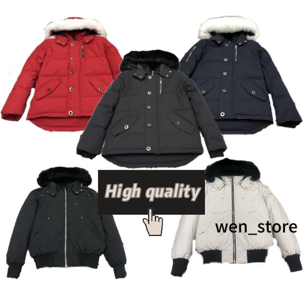 chaqueta de alce Canadá Chaqueta de plumón para hombre Chaqueta de nudillos Abrigos Piel real alta para hombre Hombres canadienses 06 Estilo Piel blanca y negra Chaqueta de plumón de pato blanco Venta caliente de invierno