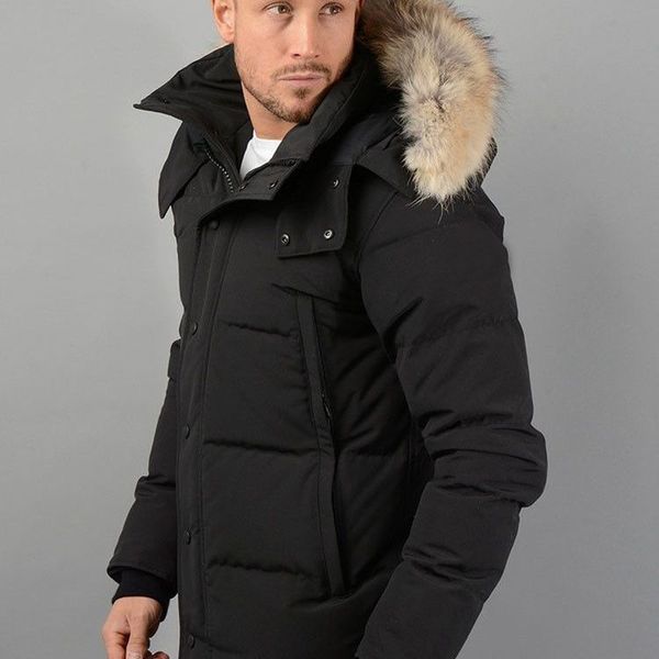 Canada hommes hiver fourrure vers le bas parka homme jassen chaquetas vêtements d'extérieur fourrure de loup manteau à capuche wyndham veste d'oie manteau hiver expédition expéditionnaire