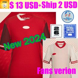 Canadá New Soccer Jersey Maillot de Foot 2024 Copa America Cup Kits Kit 2025 Camisa de fútbol del equipo nacional canadiense 24 25 Fans de casa Versión Buchanan Davies David