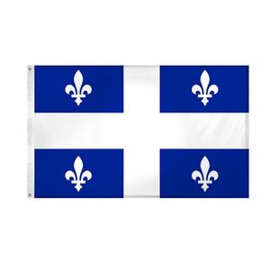 Canada Québec 3'X5'ft Drapeaux Pays National Ville Bannières 100D Polyester Haute Qualité Avec Deux Œillets En Laiton