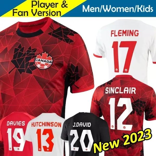 Canada Soccer Jerseys Maillot de Foot Kids Kit 2023 2024 Maillot de football Équipe féminine Coupe du monde féminine 23/24 Femme SINCLAIR FLEMING BUCHANAN DAVID DAVIES LA bn2 JJ 3.20