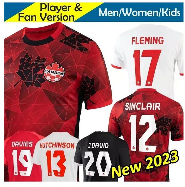 Canada Soccer Jerseys Maillot de Foot Kids Kit 2024 Football Shirt's Team Femme Coupe du monde Femme 23/24 Femme Sinclair Fleming Buchanan David Davies La Bn2 Z 4.29