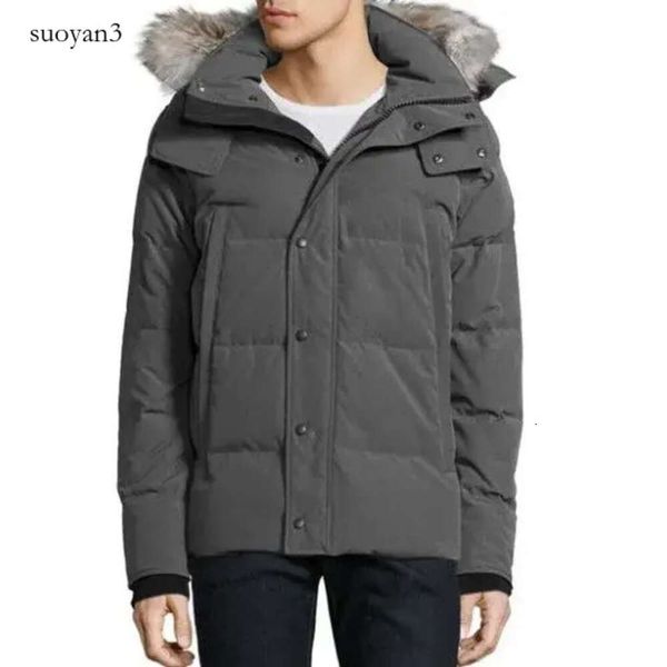 Canada hiver hommes doudounes réel loup fourrure designer homme coupe-vent Jassen vêtements d'extérieur à capuche Fourrure Manteau doudoune manteau