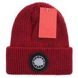 canadagooses hat 17 Color Designer Fashion Beanie Canada Arctic Disc côtelé Tok chapeau Bonnet en laine tricoté Garder au chaud coupe-vent Bonnet de couleur unie à grain fin