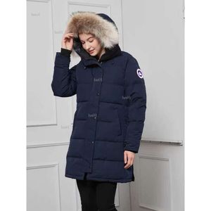 Canadese ontwerper gans halflange versie pufferdons damesjack donsparka's winter dikke warme jassen dames winddicht streetwear948