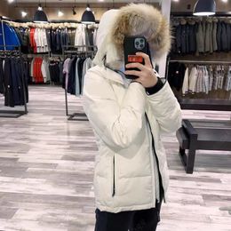 Canadian Down Parker Designer Femmes ChelS GOOSE DOWN Veste Wolf Fur Winter Veste chaude luxueuse Classic Men Jacket