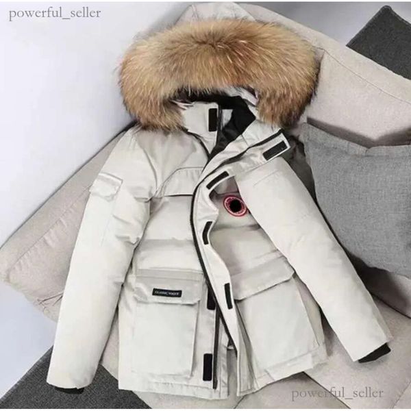 Abrigo de invierno de ganso canadiense Chaquetas parkas gruesas y cálidas para hombres Ropa de trabajo Chaqueta Chaqueta gruesa para exteriores Manteniendo pareja Transmisión en vivo Abrigo 757