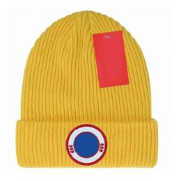 Шапка-бини Canadian Gooses Роскошная дизайнерская дизайнерская вязаная шапка высочайшего качества Ins Популярная зимняя шапка с капюшоном Классические шапочки с буквенным принтом