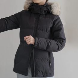 Canadiense goosiey diseñador mujer down chaqueta clásica goose down winter wolf pelaje con capucha cálida parka de lujo chaqueta