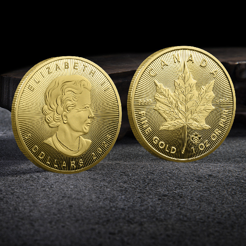 Maple Leaf Maple Leaf Gold and Silver Coins 2021-2024 Maple Leaf Commémorative Coins European and American Empress Gold Coins Collection Gift