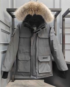 Vestes d'hiver pour hommes canadiens épais se réchauffer les hommes de parkas de parkas mode extérieur gardien de couple en direct coucher de diffusion femme oies veste