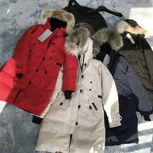 Ganzendonsjack in Canadese stijl, halflange, verdikte, warme, waterdichte slim-fit parka voor dames, Koreaanse versie