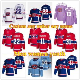 Canadiens 2022-23 omgekeerde retro hockeyshirts Montreals Sean Monahan Jur Slafkovsky Nick Suzuki Xhek Cole Caufield Brendan Gallagher An 8955