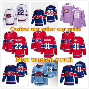 Canadiens 2022-23 Jerseys de hockey rétro inversé Montréals Sean Monahan Juraj Slafkovsky Nick Suzuki Xhekaj Cole Caufield Brendan Gallagher