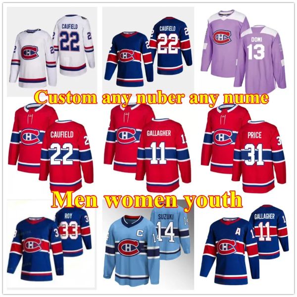 Canadiens 2022-23 Maillots de hockey rétro inversés Montréals Sean Monahan Jur Slafkovsky Nick Suzuki Xhek Cole Caufield Brendan Gallagher An