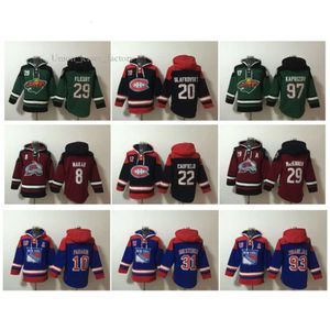 Canadiens Old Time Sweat à capuche Cole Caufield Hockey Jersey Minnesota Wild Marc-andré Fleury Kirill Kaprizov Rangers Artemi Panarin Mika Zibanejad 8364