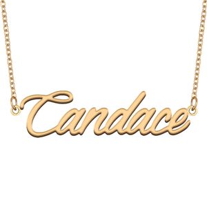 Candace naamplaatje hanger goud aangepaste naam ketting gepersonaliseerd voor vrouwen meisjes verjaardagscadeau beste vrienden sieraden 18k verguld roestvrij staal