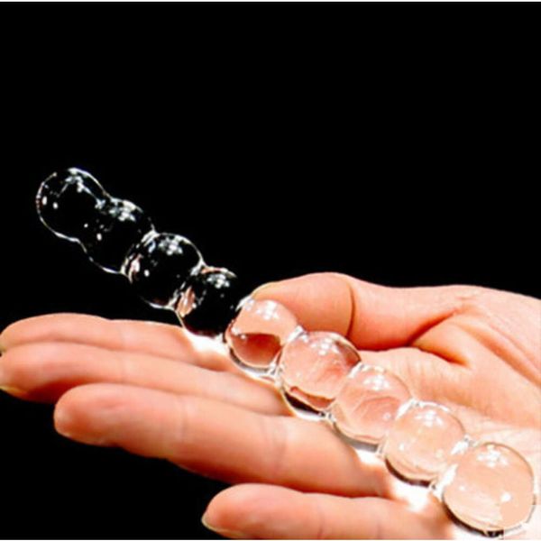 Candiway Crystal Clean Glass Dildo Perles anal Branchez la stimulation du point G Femelle Masturbation Adult Toys Sexy pour lesbienne