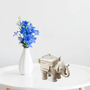 Bougeoirs 1/2 / 4pc Rétro Europe Metal Lucky Elephant Tea Light Holder Candlestick Favor Decoration Mariage Bar Party Room 5