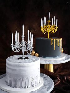 Kandelaars 1 Set Candlestick Bracket Cake Topper Mini Birthday Party Toppers Decoratie Top Dollhouse Decor Decor