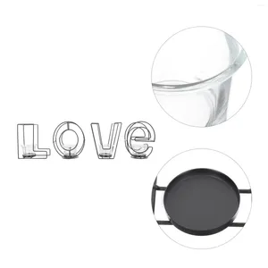 Kandelaars 1 set eettafel cup uniek metalen frame stand chic kandelaar (zwart)