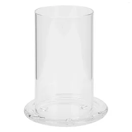 Boteros de velas 1 Set Portor de vidrio CLOCHE CLOCHE Dome con base para plantas de dulces de queso de postre suculenta centros de mesa