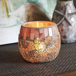Bougeoirs 1 x Handmade Shell Mosaic Holder Romantic Candlelight Dinner Encens Cup Home Decor Decor Supply