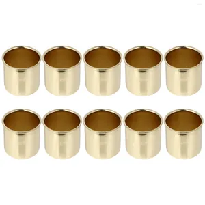 Kandelaars 10 Pcs Zwarte Potten Bekerhouder Cups Decor Decoratieve Krans Kandelaar Xmas Smeedijzeren DIY