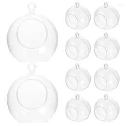 Bougeoirs 10 pièces boule de décoration de noël dômes en plastique artisanat remplissable suspendus ornement de fête ornements clairs