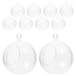 Kandelaars 10 stuks Kerstdecoratie Bal Invulbare kleerhangers Plastic bubbels Koepels Ambachten Kleine kaarsen Boomornament Decoratief