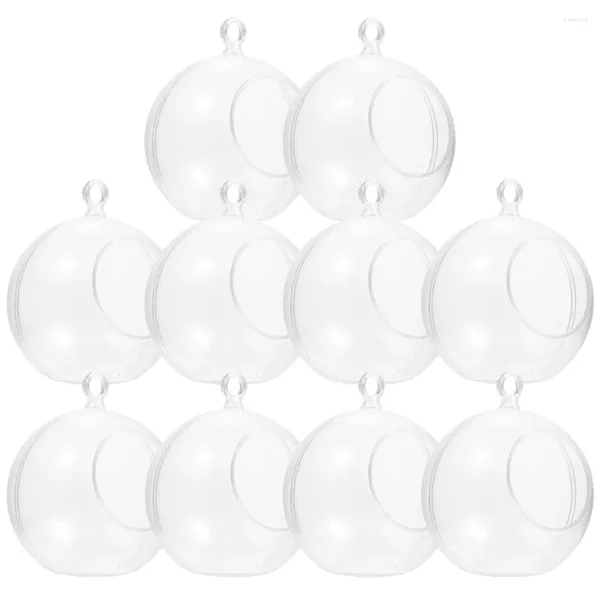 Bougeoirs 10 pièces décoration de noël boule bougies chauffe-plat ornements en plastique transparent artisanat sphères de fête