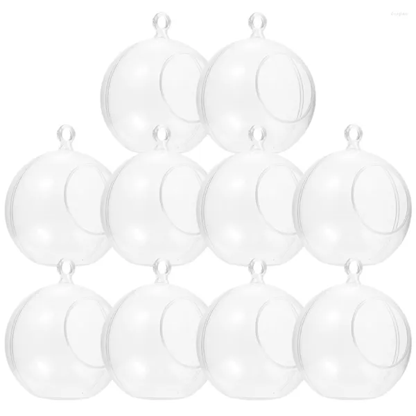 Bougeoirs 10 pièces boule de décoration de noël ornements clairs artisanat verre suspendu planteur arbre vase décorations de fête décoratif remplissable