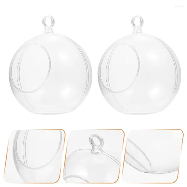 Bougeoirs 10 pièces boule de décoration de noël récipient en plastique transparent fausses bulles ornement Vase arbre fête boules remplissables