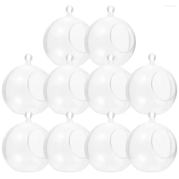 Bougeoirs 10 pièces décoration de noël arbre de boule décorer des ornements clairs pour l'artisanat support remplissable en plastique