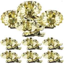 Titulares de vela 10 Pcs Natal Ferro Forjado Clip Holder Metal Cup Base (Gold Dovetail Clip) 10pcs Árvore