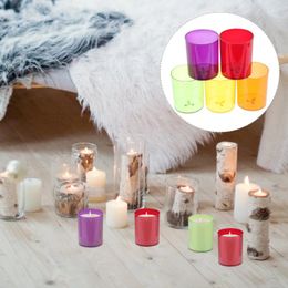 Candalas 10 PCS Coloridos tazas de plástico Protectores de goteo Decoración de la mesa perfumada