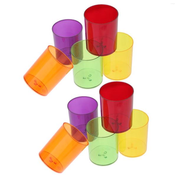 Bougeoirs 10 pièces tasses en plastique colorées porte-chandelier récipients transparents protecteurs de goutte-à-goutte votifs pour bougies chauffe-plat