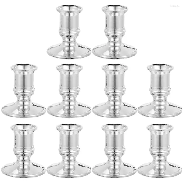 Bougeoirs 10 pièces base électronique LED bougies chauffe-plat bougeoir créatif chandelier de bureau décor en plastique pour chambre à coucher