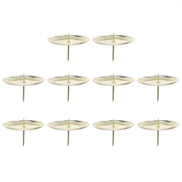 Candelabros 10 PCS Gold Wedding Decor Titular Redondo Candelabro Hogar Decorativo Pequeño