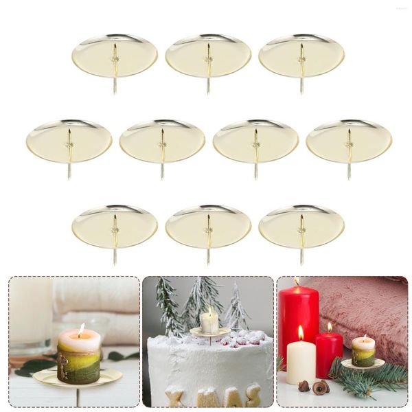 Bougeoirs 10 pièces Support décoratif rond maison fer Support Holderstick Halloween ornements décorations gâteau Kit