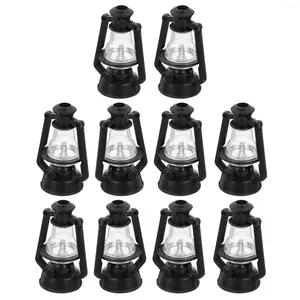 Bandlers 10 pcs mini lampe kérosène vintage décor intérieur minuscules lanternes halloween petit lanterne en plastique décoratif