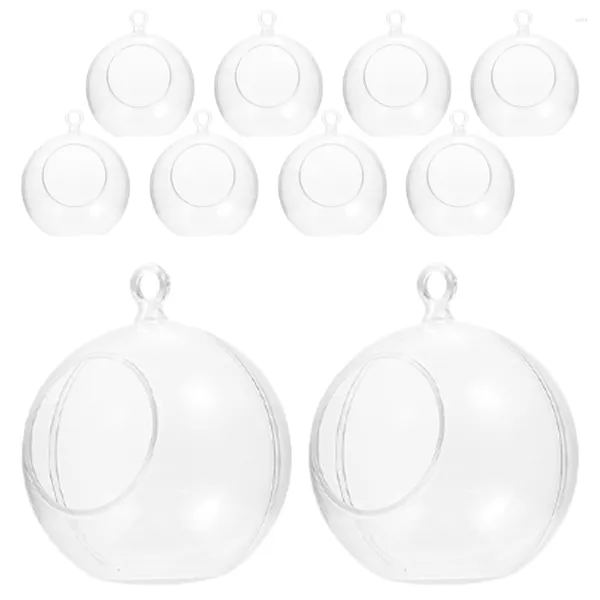 Bougeoirs 10 pcs vase décoration de Noël boule pots en plastique transparent ornements fausses bulles