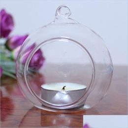 Kaarsenhouders 100 mm romantische hangende teaight houder glas globes terrarium bruiloft kaarsen kandelaar vaas huis el bar decoratie dhfel