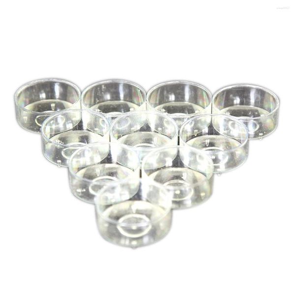 Bougeoirs 100 pièces tasses à bougie chauffe-plat transparentes contenants de boîtes à bougies à thé tasse en forme ronde