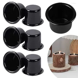Kandelhouders 10st Art Home Decor Round Smeed Iron Tea Lights Candlestick Black Holder Set Festival Supplies for Wedding Party